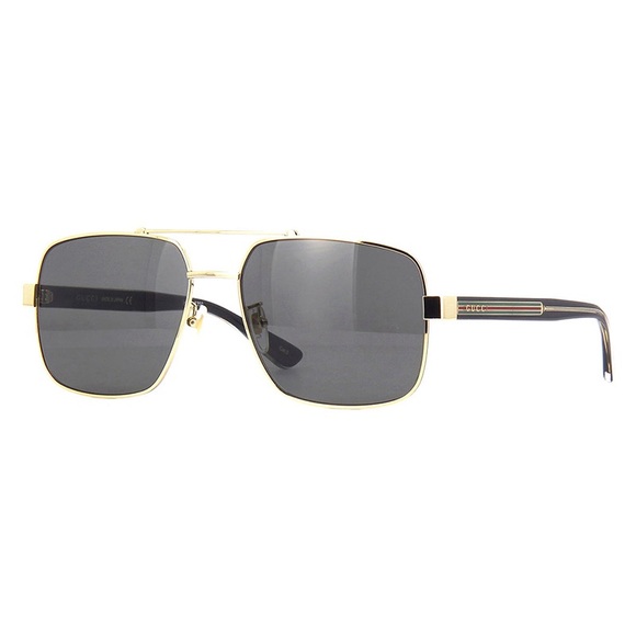 NEW GUCCI SQUARE SUNGLASSES GUCCI GG0529S 001 GOLD GREY EYEWEAR - Picture 1 of 3